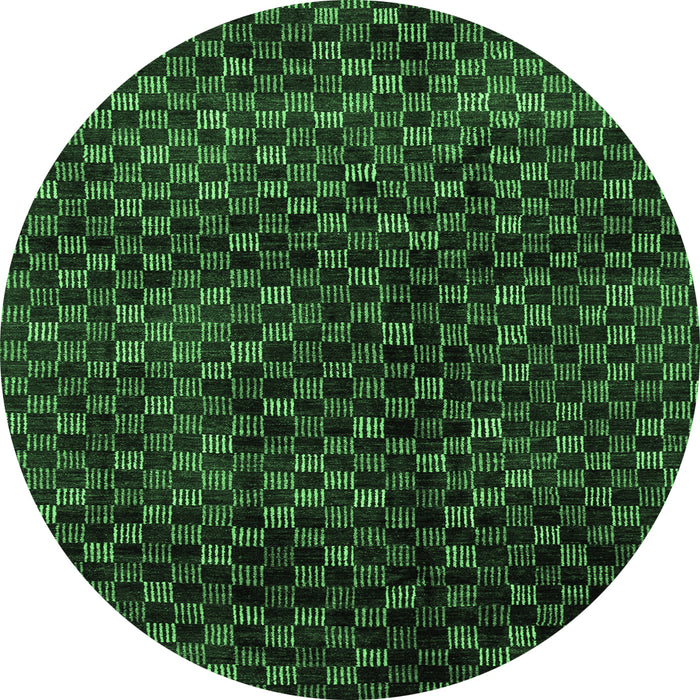 Round Abstract Emerald Green Modern Rug, abs4024emgrn