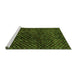 Sideview of Machine Washable Abstract Green Modern Area Rugs, wshabs4024grn