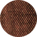 Round Abstract Brown Modern Rug, abs4024brn