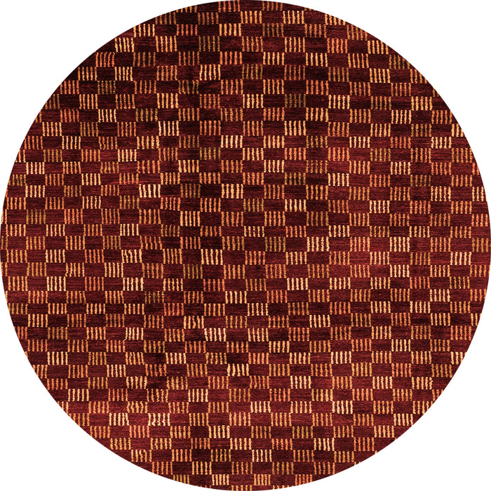 Round Abstract Orange Modern Rug, abs4024org