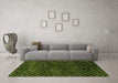 Machine Washable Abstract Green Modern Area Rugs in a Living Room,, wshabs4024grn