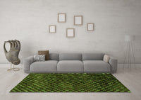 Machine Washable Abstract Green Modern Rug, wshabs4024grn