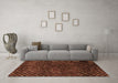 Machine Washable Abstract Brown Modern Rug in a Living Room,, wshabs4024brn