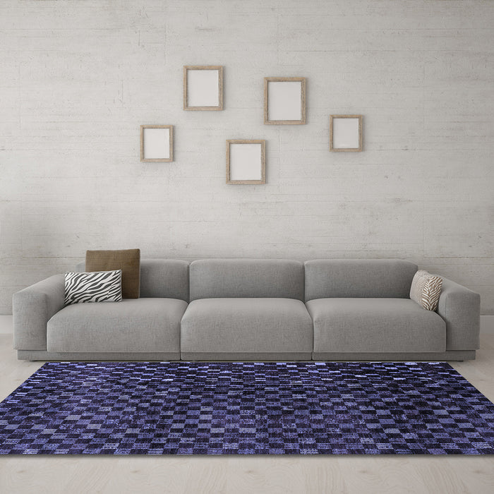 Machine Washable Abstract Blue Modern Rug in a Living Room, wshabs4024blu