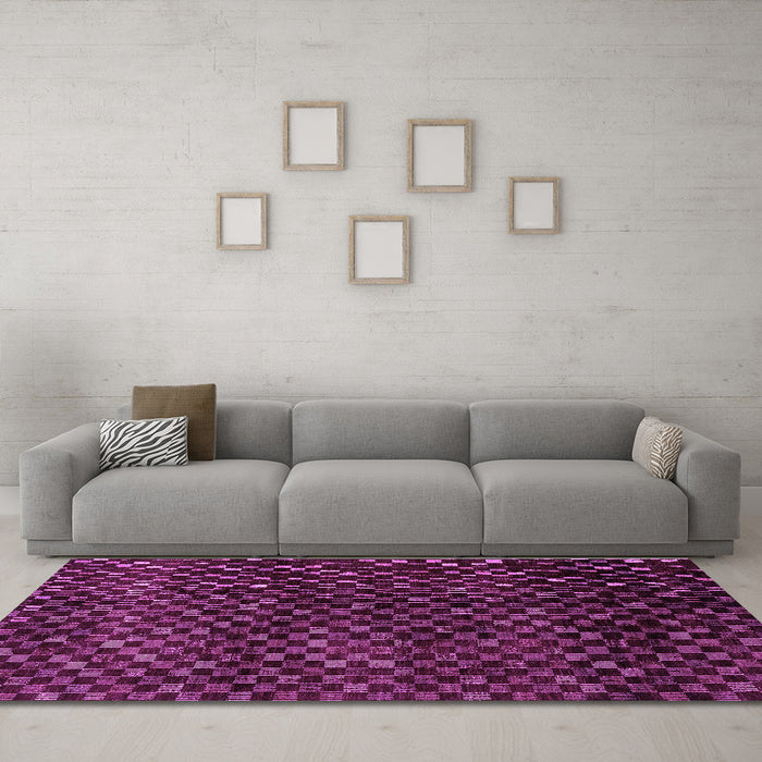Machine Washable Abstract Purple Modern Area Rugs in a Living Room, wshabs4024pur