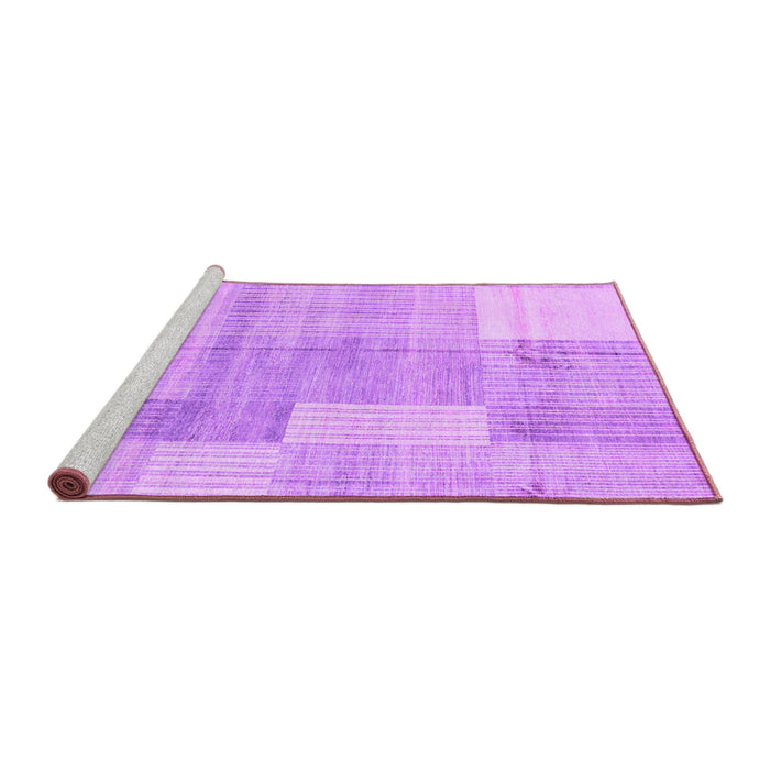 Sideview of Machine Washable Checkered Purple Modern Area Rugs, wshabs4025pur