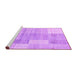 Sideview of Machine Washable Checkered Purple Modern Area Rugs, wshabs4025pur