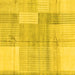 Square Machine Washable Checkered Yellow Modern Rug, wshabs4025yw