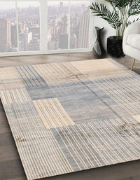 Abstract Desert Sand Beige Checkered Rug, abs4025