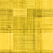 Square Checkered Yellow Modern Rug, abs4025yw