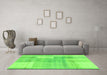 Machine Washable Checkered Green Modern Area Rugs in a Living Room,, wshabs4025grn