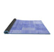 Sideview of Checkered Blue Modern Rug, abs4025blu