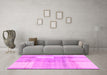 Machine Washable Checkered Pink Modern Rug in a Living Room, wshabs4025pnk