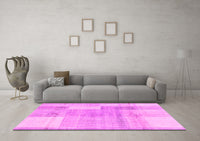 Machine Washable Checkered Pink Modern Rug, wshabs4025pnk