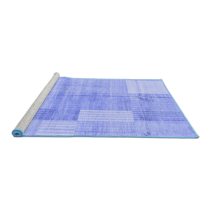 Sideview of Machine Washable Checkered Blue Modern Rug, wshabs4025blu