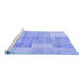 Sideview of Machine Washable Checkered Blue Modern Rug, wshabs4025blu