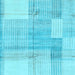 Square Machine Washable Checkered Light Blue Modern Rug, wshabs4025lblu