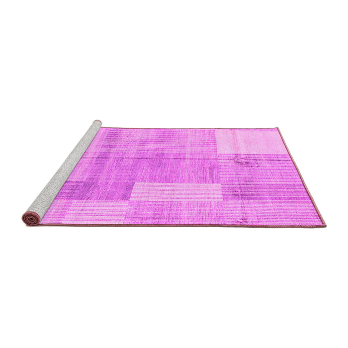 Sideview of Machine Washable Checkered Pink Modern Rug, wshabs4025pnk