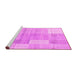 Sideview of Machine Washable Checkered Pink Modern Rug, wshabs4025pnk