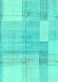 Checkered Turquoise Modern Rug, abs4025turq