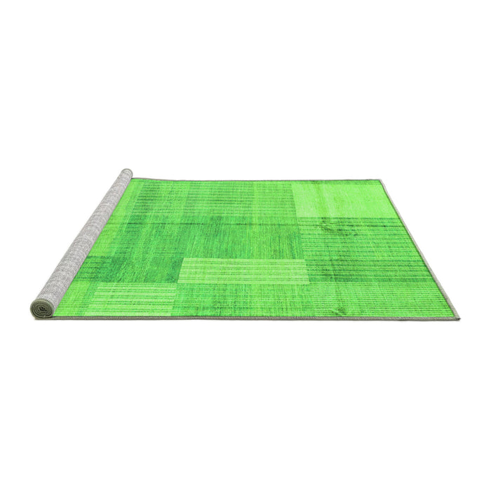 Sideview of Machine Washable Checkered Green Modern Area Rugs, wshabs4025grn