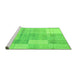 Sideview of Machine Washable Checkered Green Modern Area Rugs, wshabs4025grn