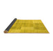 Sideview of Checkered Yellow Modern Rug, abs4025yw