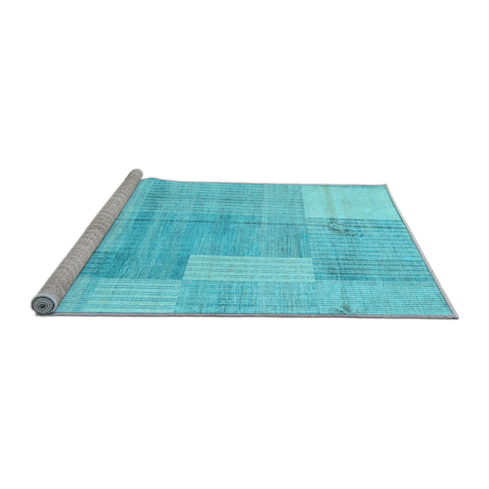 Sideview of Machine Washable Checkered Light Blue Modern Rug, wshabs4025lblu