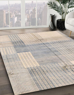 Machine Washable Abstract Desert Sand Beige Rug in a Family Room, wshabs4025