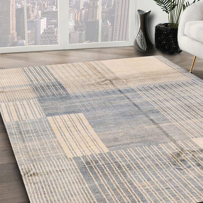 Machine Washable Abstract Desert Sand Beige Rug in a Family Room, wshabs4025