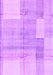 Machine Washable Checkered Purple Modern Area Rugs, wshabs4025pur