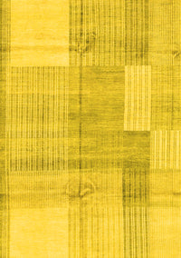 Checkered Yellow Modern Rug, abs4025yw