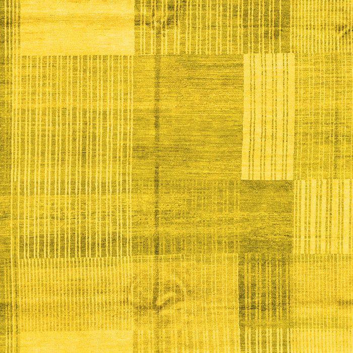 Checkered Yellow Modern Rug, abs4025yw