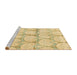 Sideview of Machine Washable Abstract Gold Rug, wshabs4026