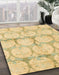 Machine Washable Abstract Gold Rug in a Family Room, wshabs4026