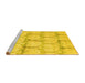 Sideview of Machine Washable Oriental Yellow Traditional Rug, wshabs4026yw