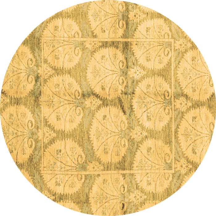 Round Oriental Brown Traditional Rug, abs4026brn