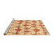 Sideview of Machine Washable Abstract Mustard Yellow Rug, wshabs4027