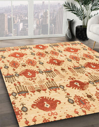 Abstract Mustard Yellow Modern Rug, abs4027