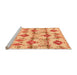 Sideview of Machine Washable Abstract Orange Modern Area Rugs, wshabs4027org