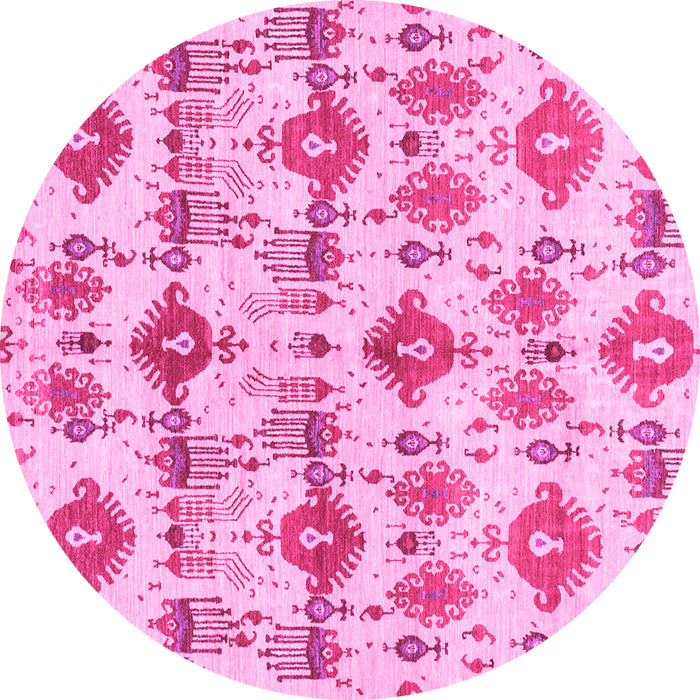 Round Abstract Pink Modern Rug, abs4027pnk