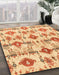 Machine Washable Abstract Mustard Yellow Rug in a Family Room, wshabs4027