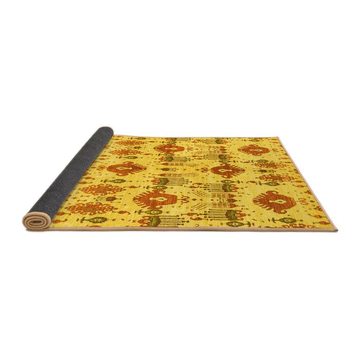 Sideview of Abstract Yellow Modern Rug, abs4027yw