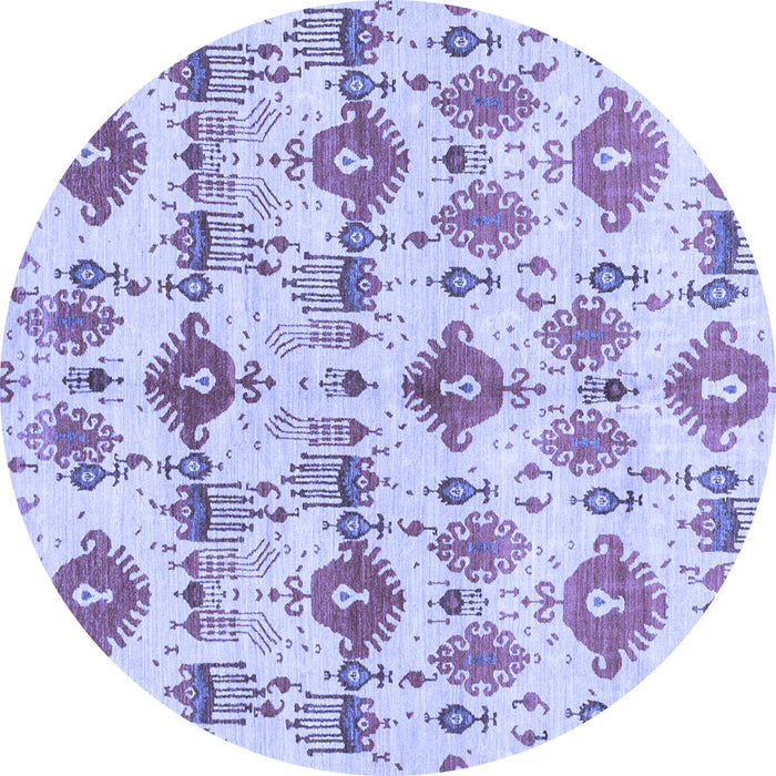 Round Abstract Blue Modern Rug, abs4027blu