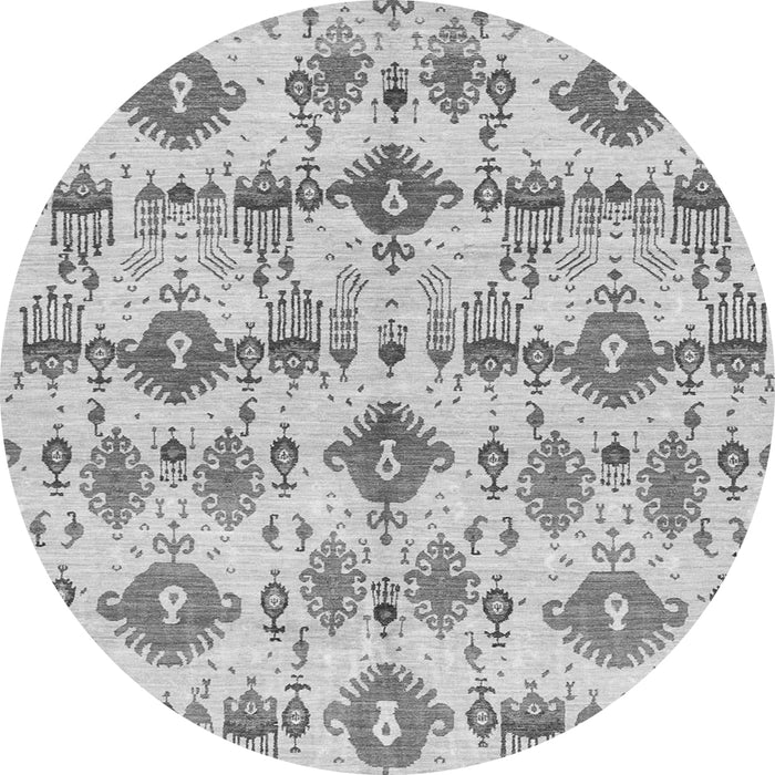 Round Abstract Gray Modern Rug, abs4027gry
