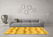 Machine Washable Abstract Yellow Modern Rug in a Living Room, wshabs4027yw