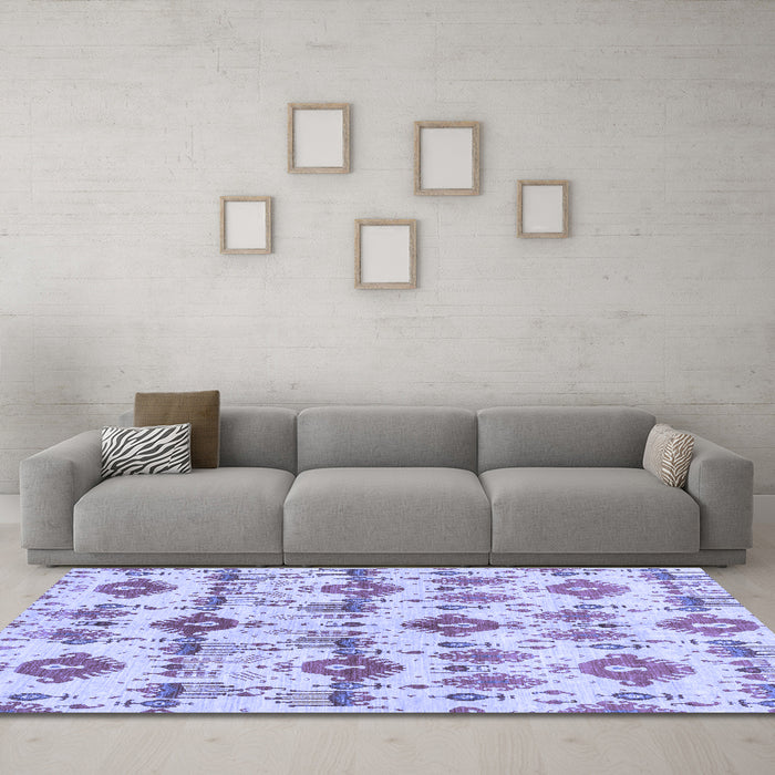 Machine Washable Abstract Blue Modern Rug in a Living Room, wshabs4027blu