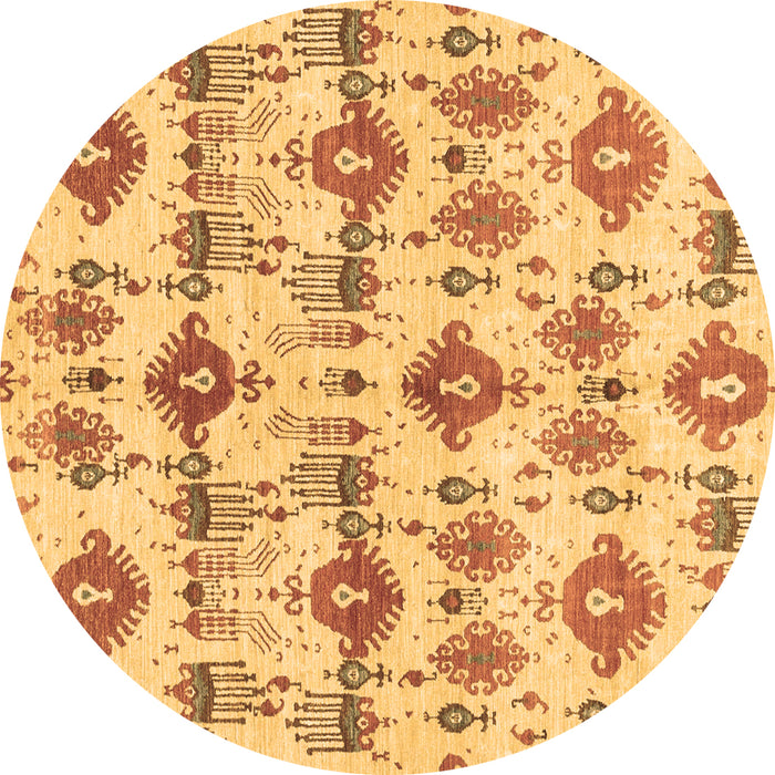 Round Abstract Brown Modern Rug, abs4027brn