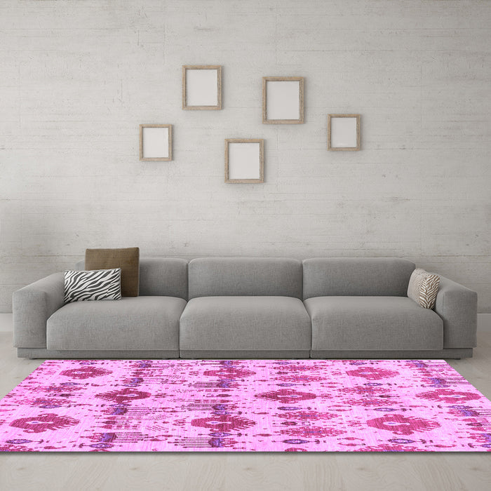 Machine Washable Abstract Purple Modern Area Rugs in a Living Room, wshabs4027pur
