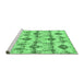 Sideview of Machine Washable Abstract Emerald Green Modern Area Rugs, wshabs4027emgrn